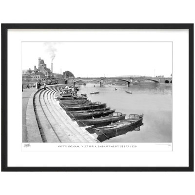 Nottingham, Victoria Embankment Steps 1920 - Single Picture Frame Print