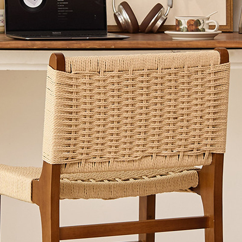 Ensemble de 8 chaises d'appoint à dossier beige et brun noisette, H 37,4 po x L 18,9 po x l 18,5 po