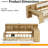 Wooden L-Shape Daybed With Seven Storage Cabinets And Two Storage Drawers, Multi-Functional Bed With Study Desk And Built-In Bookshelf-590164915-590164914