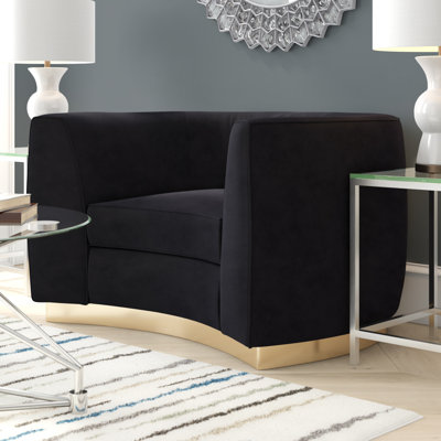 Breccan 50.5" W Velvet Barrel Chair