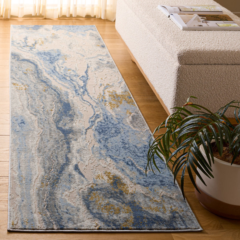 Palma 374 Performance Abstract Rug, 2'-2" X 9'-0" Runner