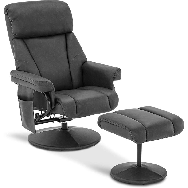 Fauteuil inclinable avec repose-pieds et fauteuil de massage Sealey, Similicuir gris foncé, Gris foncé