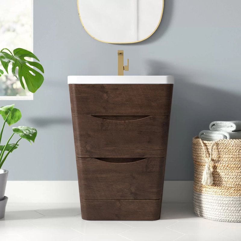 Ensemble de meuble-lavabo simple 25 po Caddric, Palissandre