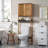 Over The Toilet Storage Cabinet with Double Vented Doors and Open Shelf, Brown and Gray - Elements Collection