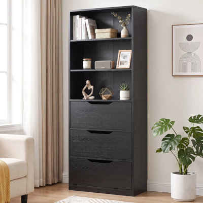 3-Tier Standard Bookcase with Drawers