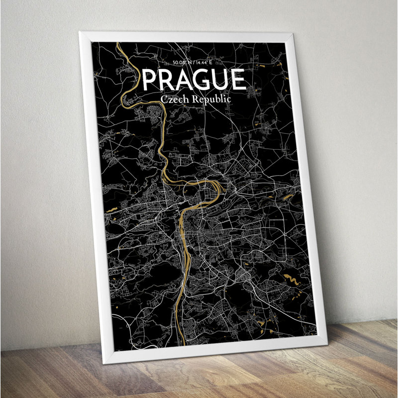 Prague City Map - No Frame Print, 43.2cm H x 27.9cm W x 0.13cm D