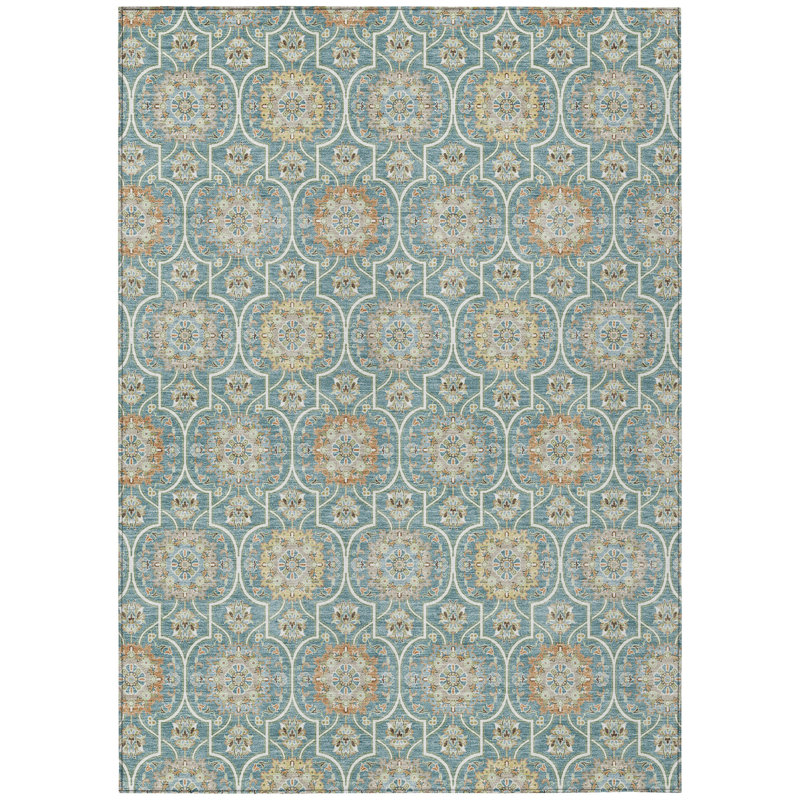Machine Washable Indoor/Outdoor Chantille ACN2670 Modern Rug, Teal, 2'6" x 3'10"