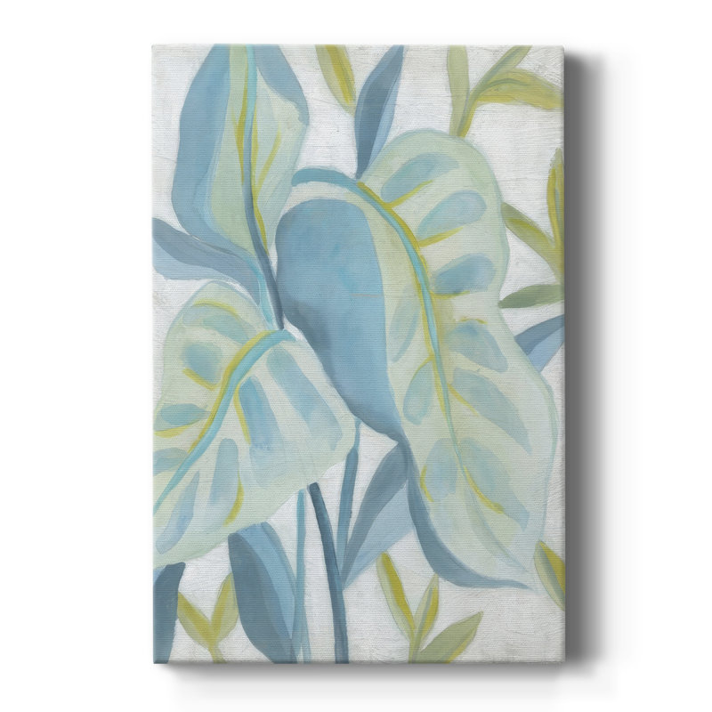 Turquoise feuilles tropicales I - galerie Cavas sur mesure