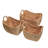 Nellie Farmhouse Classic Handwoven Hyacinth Storage Boat Baskets with Handles (Set of 3)-1331390800