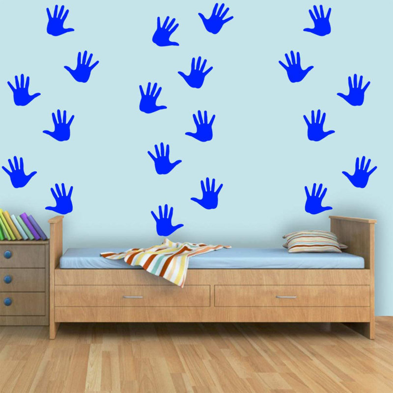 Adhésif décoratif empreinte de main, Bleu