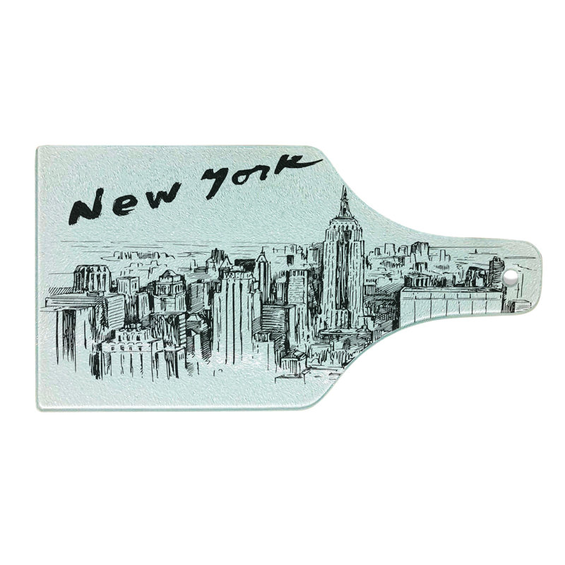 Planche à découper Ambesonne Urban en verre trempé gris anthracite