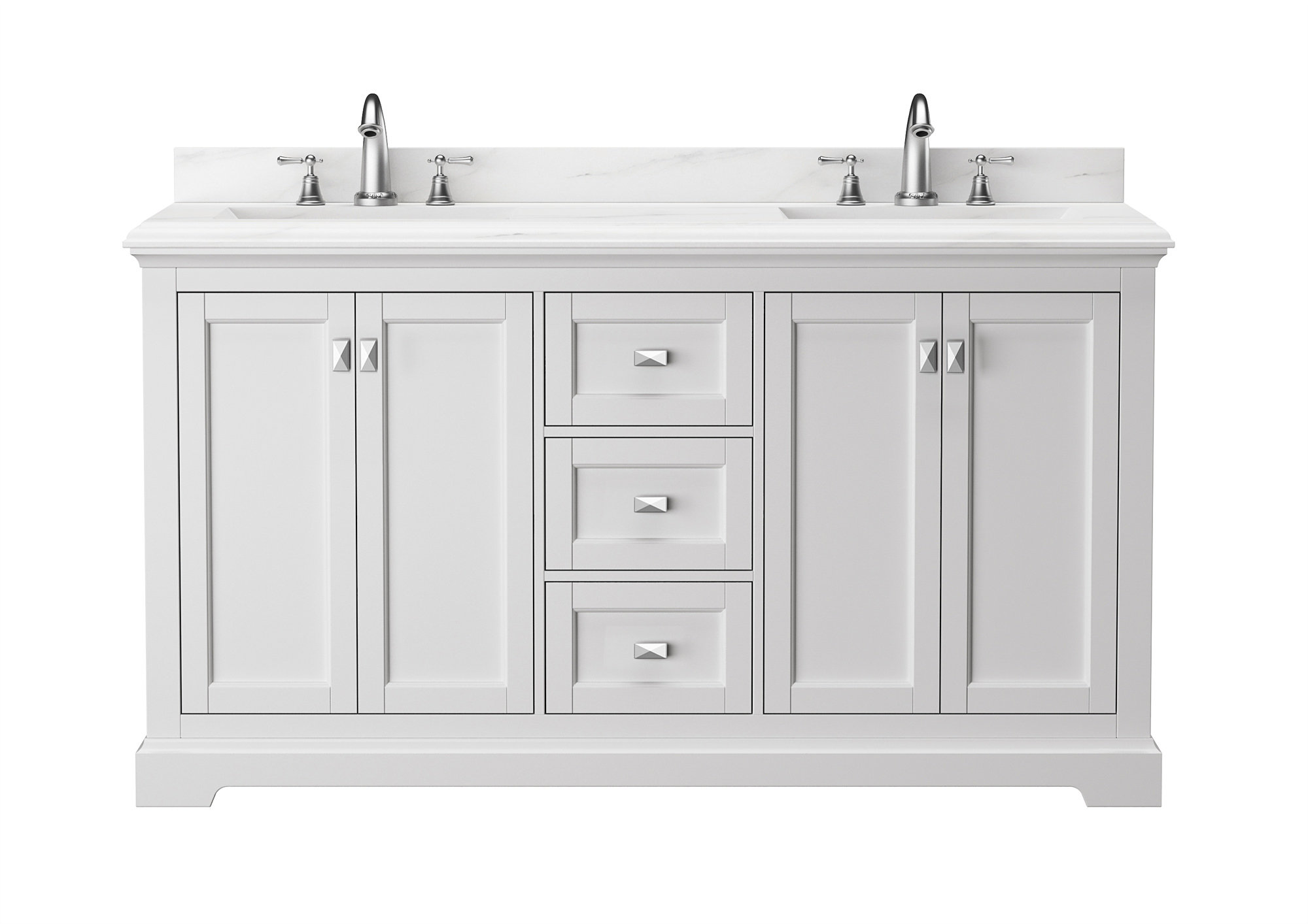 Tryimagine 63.58 Double Bathroom Vanity Base Only in White | Wayfair