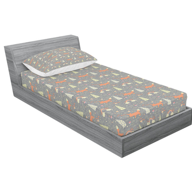 Microfiber Geometric Sheet Set, Twin Sheet Set with Fitted Sheet