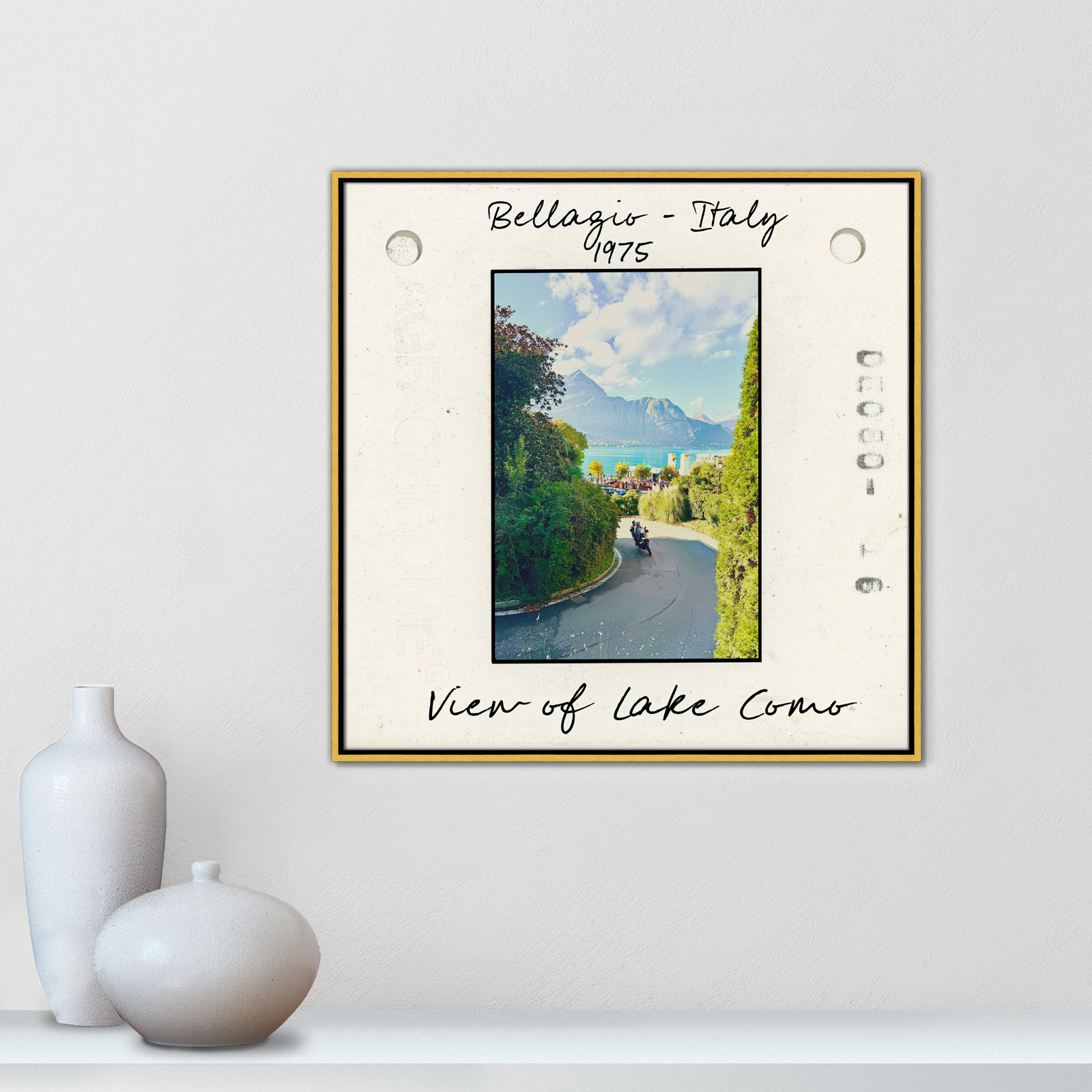 Ritona "Bellagio, Italy - Lake Como" Print, Gold Floater Framed Canvas, 31.5" H x 31.5" W x 2" D