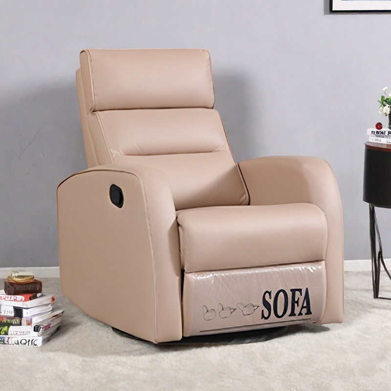 Fauteuil inclinable moderne pivotant pour salon moderne, Rose abricot
