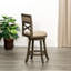 Tabouret pivotant à hauteur de comptoir gris patiné de 24 po avec siège en cuir français - Confortable et stable