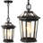 Black Outdoor Hanging Lantern with Clear Tempered Glass