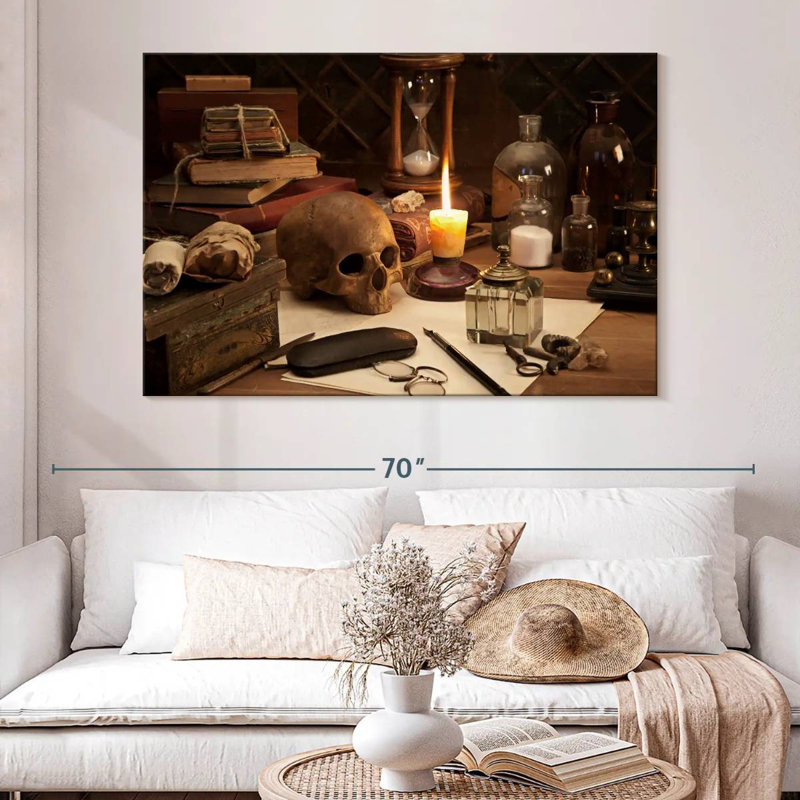 Hitzel Skull Still Life, 34" H x 51" W