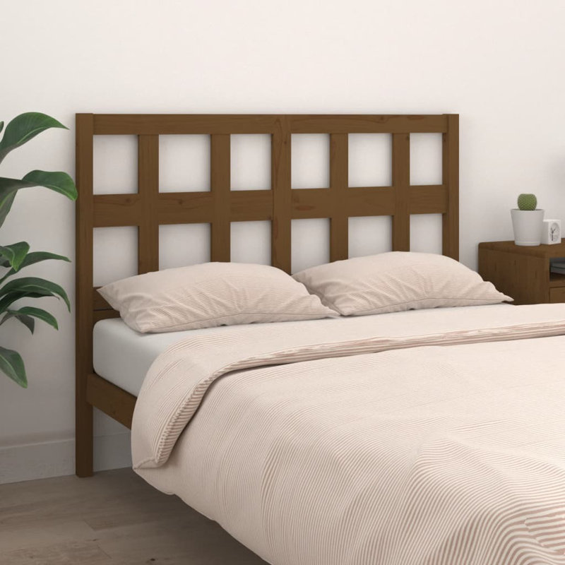 Solid Wood Slat Headboard, 100cm H x 125.5cm W, Honey Brown