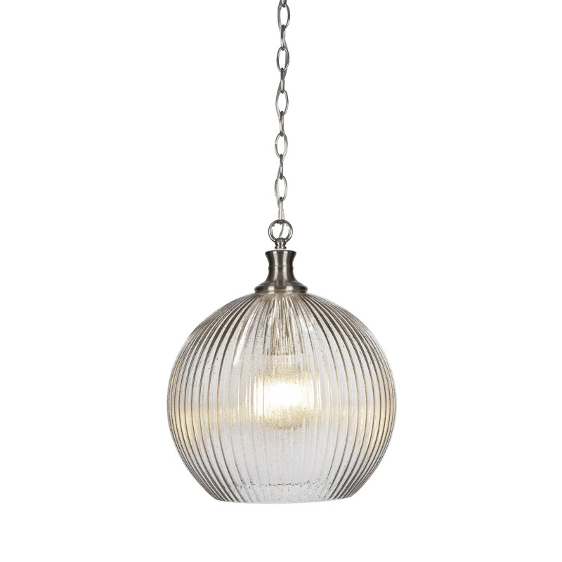 Luminaire suspendu à chaîne 1 lumière Carina, Nickel