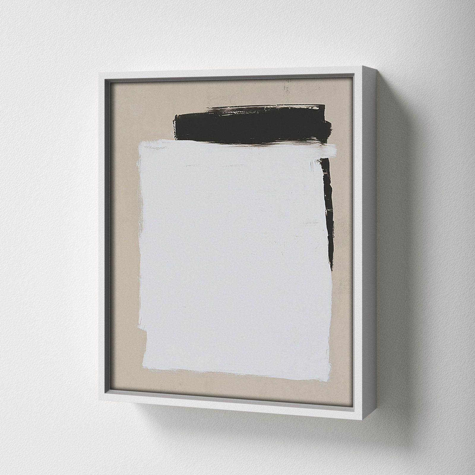 Two Mirrors, 11.5" H x 9.5" W, Framed Canvas, White