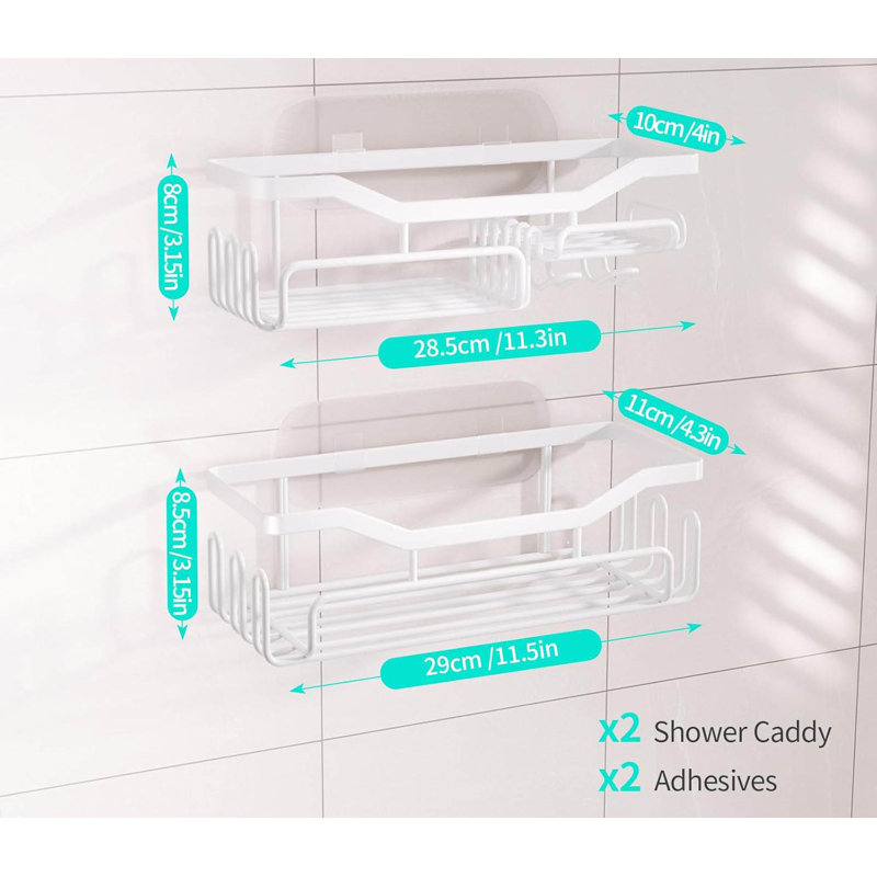 Wall Mounted Required Shower Caddy, White