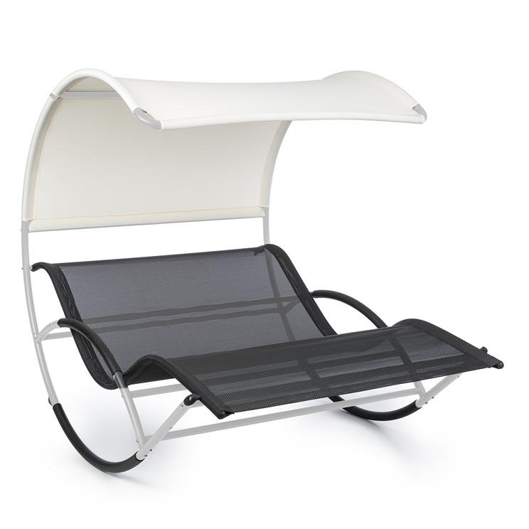 182cm Long Reclining Schwingliege, Matt brushed nickel