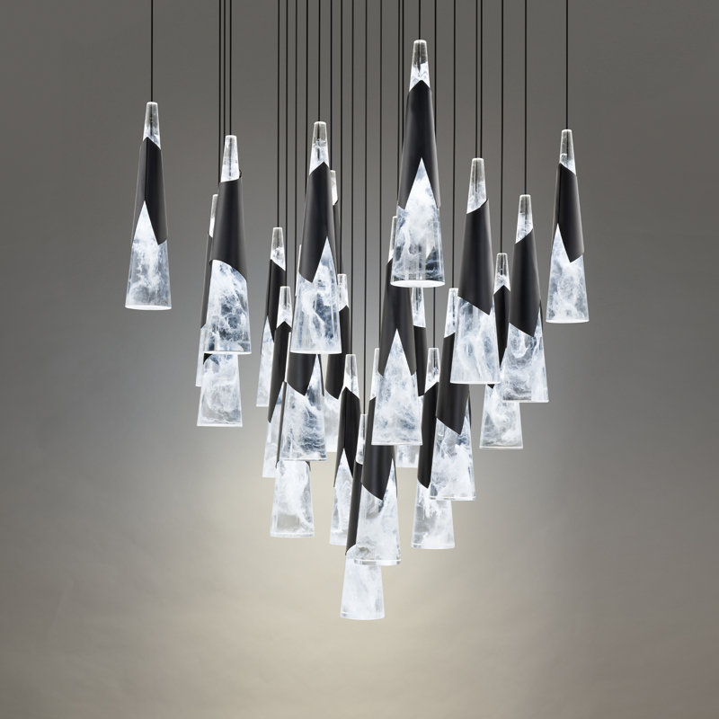 Kilt LED Pendant, Black, 16" H x 28" W x 28" D, 25