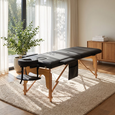 Folding Massage Table Adjustable Spa Bed With Neck Massager