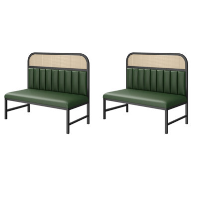 High-end simple restaurant cafe bench Faux Leather Upholstered Bench