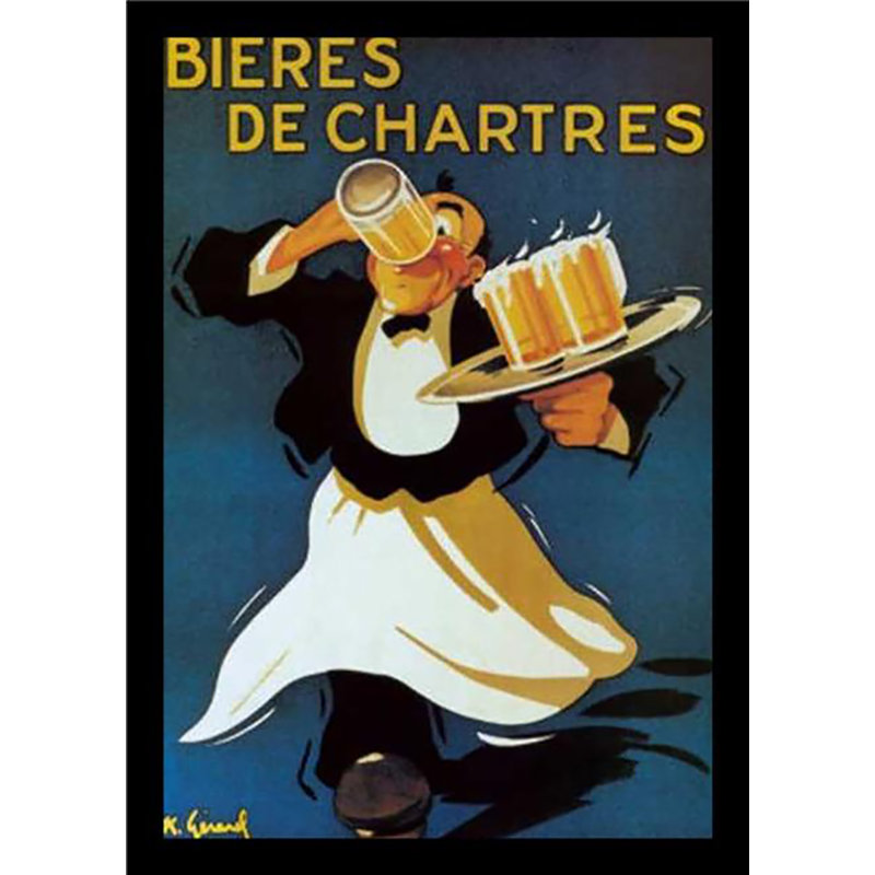 Bières de Chartres - Reproduction d'art graphique sur papier encadré