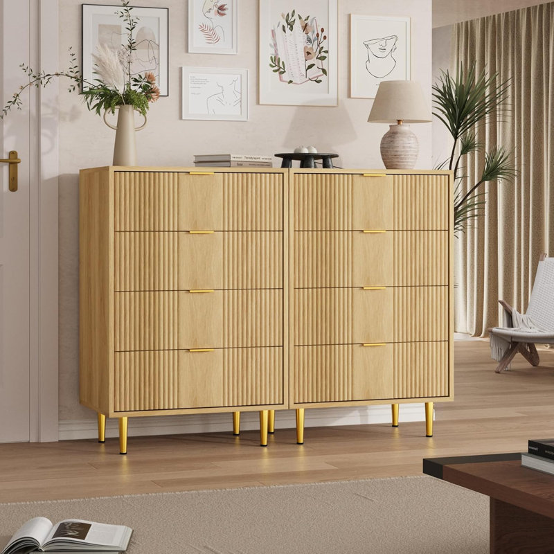 59.94 cm W Display Cabinet, Natural Wood Grain