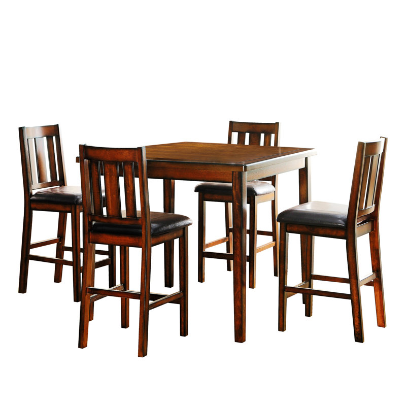 Ensemble de salle à manger multifonctionnel Tabe et ensemble de chaises à hauteur de comptoir en similicuir