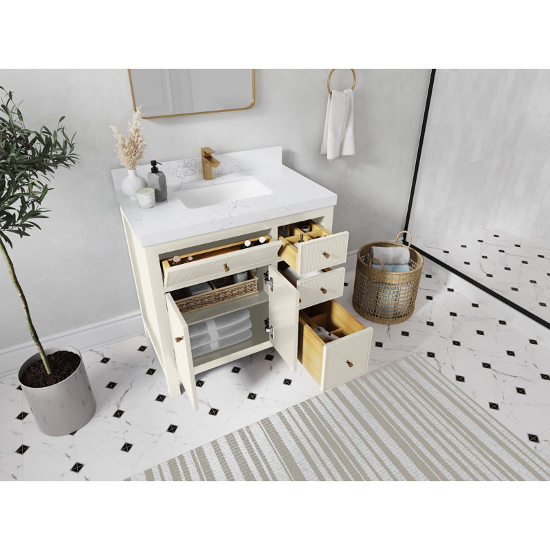 Sonoma 36 po X P 22 po Meuble-lavabo central en albâtre Marbre de Carrare