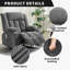 Fauteuil inclinable manuel surdimensionné de 37,4 po avec massage thermique, fauteuil à bascule avec porte-gobelets, poches latérales-1172922698