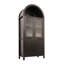 Grand garde-manger arqué cannelé de 71 po avec tablettes réglables, rangement élégant avec tiroir caché et porte vitrée pour la cuisine, le salon, la salle à manger, noir