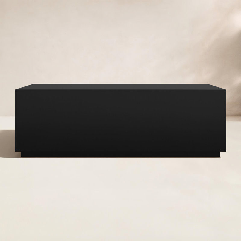 Polly 51" Concrete Coffee Table, Black