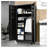 Black Powder-Coated Metal Rolling Storage Locker with Lockable Doors and Shelves