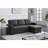 Sectional Sofa with Pull-Out Twin Sleeper &amp; Storage Chaise | Dark Gray Linen-124536100