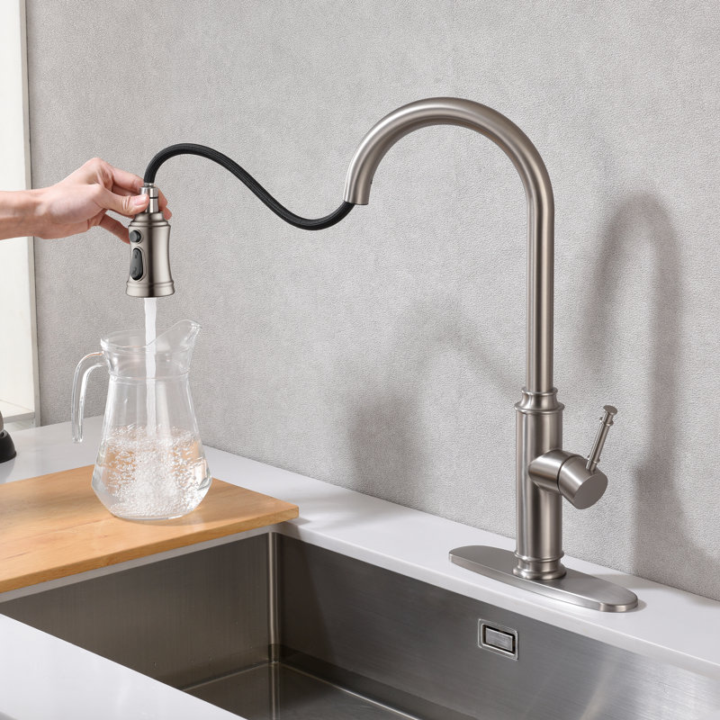 Sumerain S6132P-XX-6133 Pull Out Kitchen Faucet, Stainless Steel