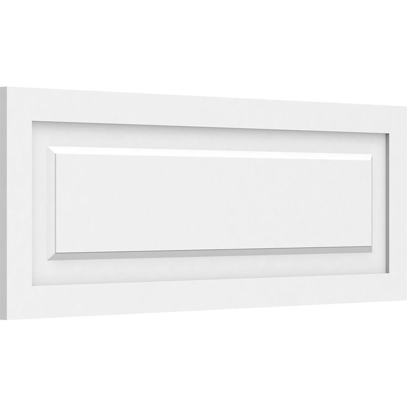 Panneau mural Harrison 3D en blanc, H 14 po x l 38 po x P 0,63 po