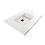 Newterra Concrete Handmade Rectangular Semi-Recessed Vessel Bathroom Sink
