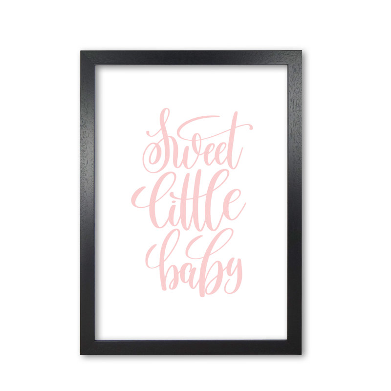 Sweet Little Baby - Print, 30 cm H x 21 cm W x 5 cm D, Black Grain Frame