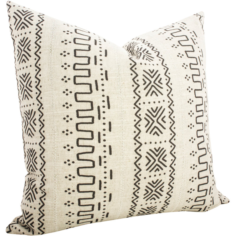 Mud Cloth Linen Throw Pillow