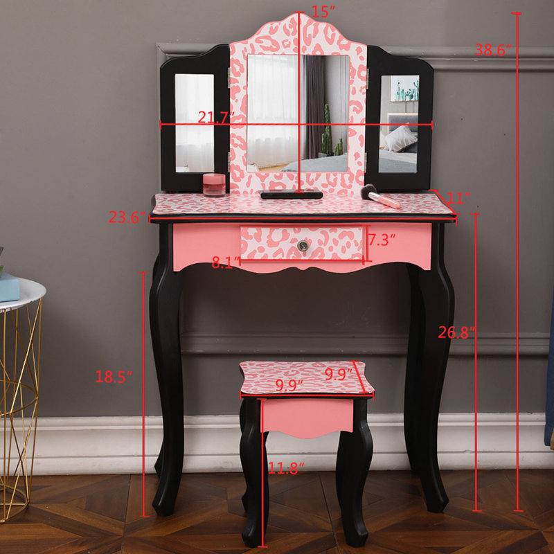 Coiffeuse avec miroir triple