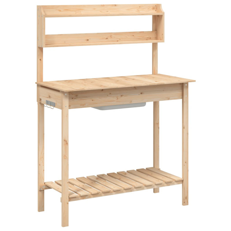 Braily Wood Potting Bench, Light brown
