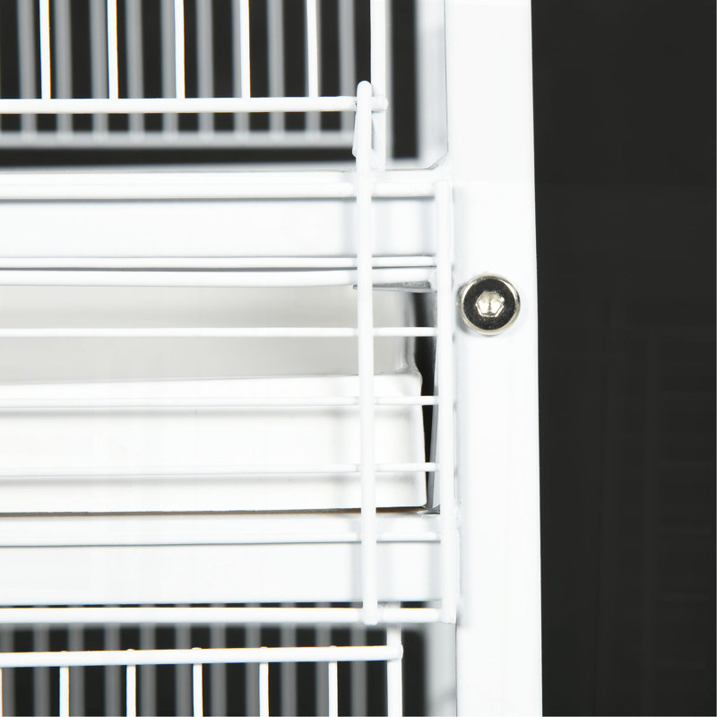 Mangeoire pour cage à oiseaux en métal forgé avec support roulant