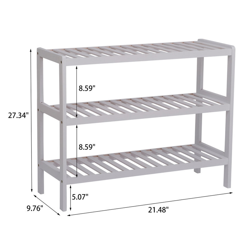 6 Pair Shoe Rack, White