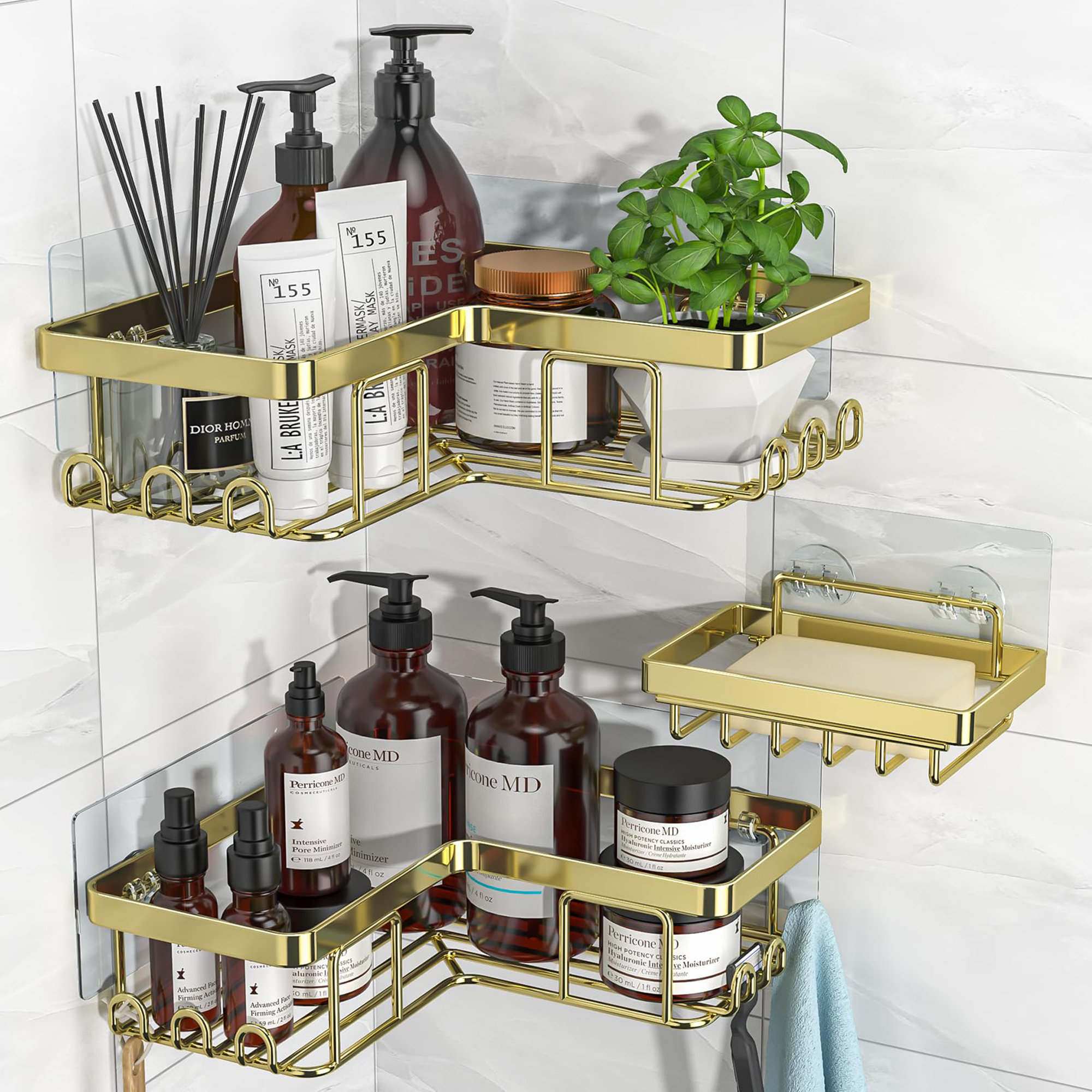 Rebrilliant Mickenzy Adhesive Shower Caddy & Reviews | Wayfair