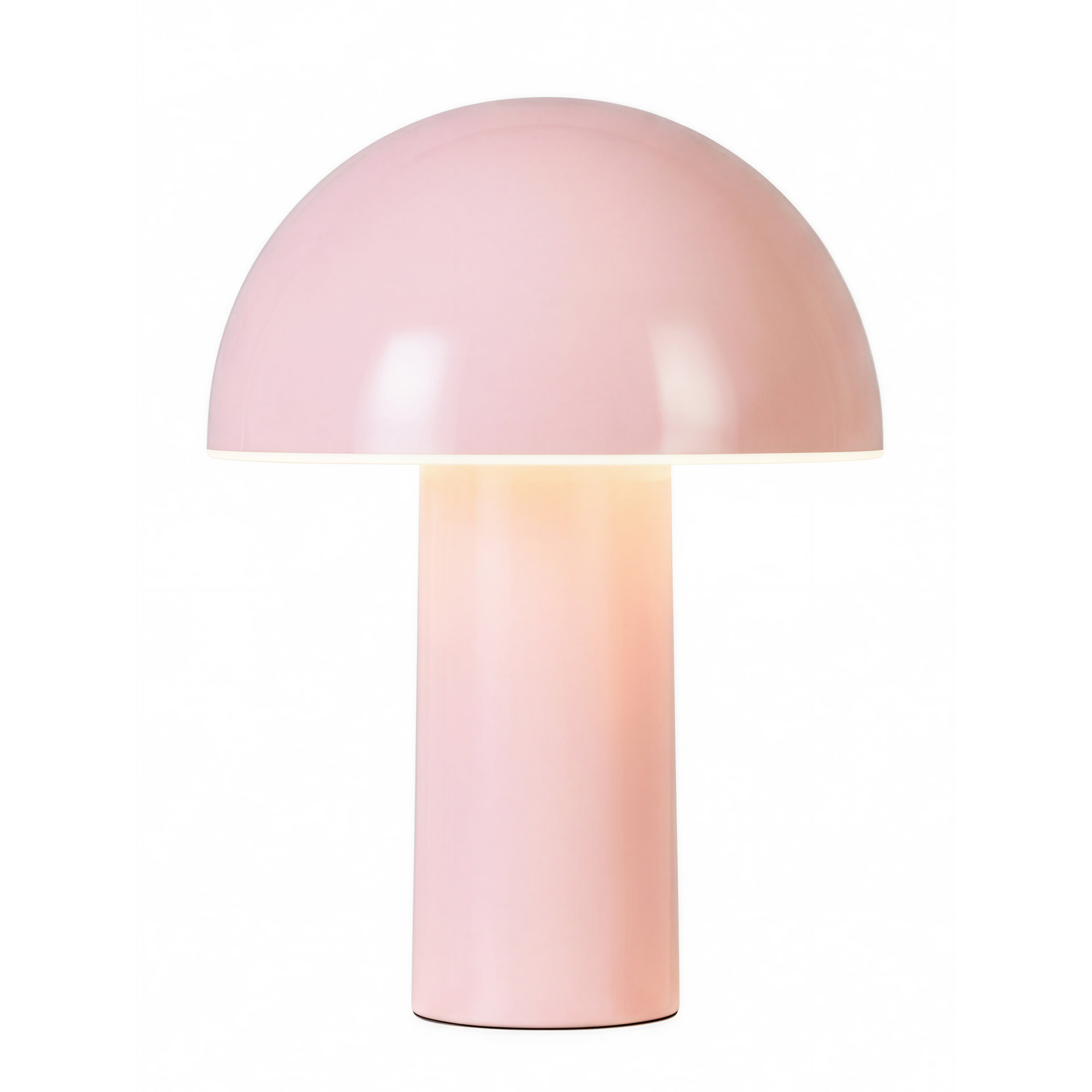 Celia 10" Mushroom Portable LED Table Lamp, 3-Way Dimming and Rechargeable, Pink